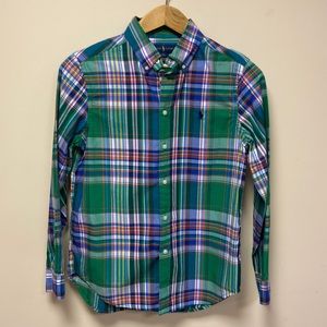 Ralph Lauren big boys plaid button down size large (14-16)